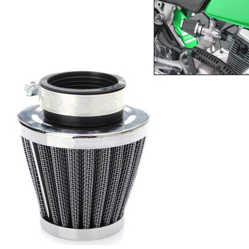 PEIUJIN Universal KFZ Auto 46mm Air Pod Intake Motorrad Luftfilter Clamp Gummi Sportluftfilter Schwarz (46mm) von PEIUJIN