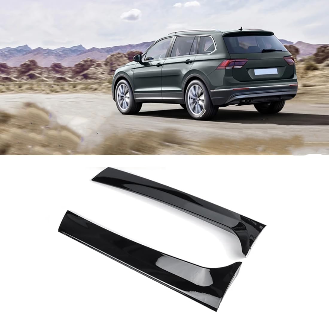 ABS Auto Heckscheibe Seitenspoiler Abdeckung für VW Tiguan ALLSPACE BW 2017-2024, Body Kit Diffusor Spoiler, 2 Teile/Satz/Links/Rechts von PEJLHK