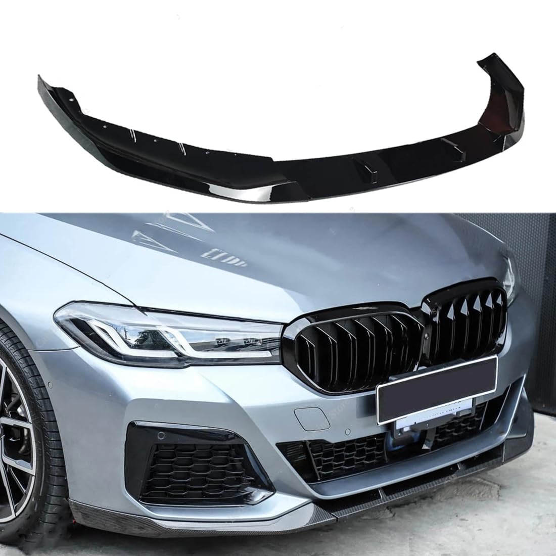 Auto-Frontstoßstangenspoiler-Splitterlippe für Bmw 5 Series G30 G31 Lci M Performance Style 2021-2023, Kratzfester Diffusorspoiler, Body Kits von PEJLHK