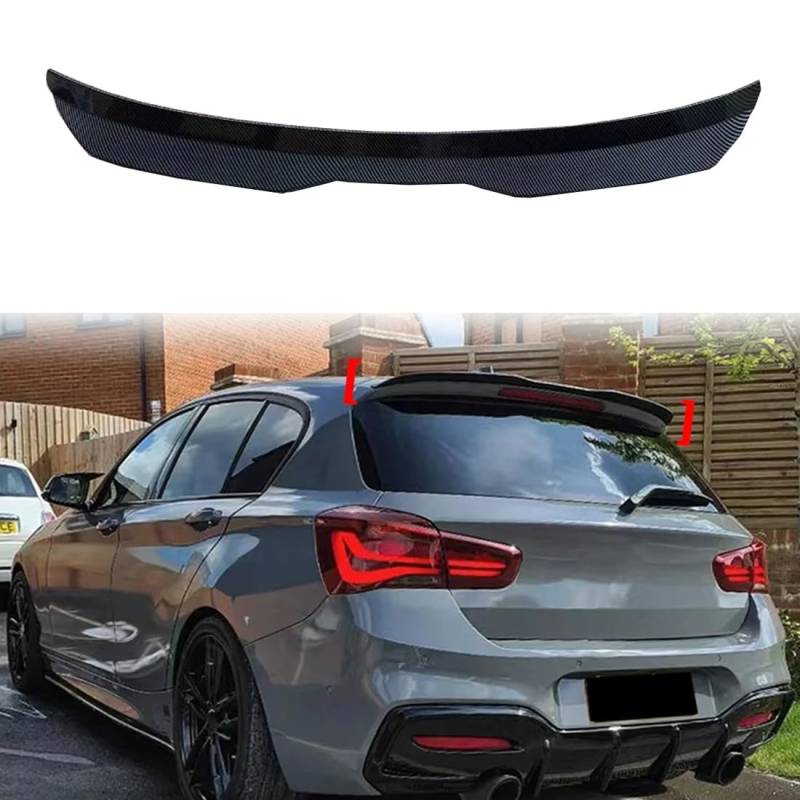 PEJLHK Auto-Dachheckspoiler für BMW 1 Series F20 F21 2012-2020, Fließheck-Spoiler, ABS-Heckspoiler, Glänzendes Schwarz/Kohlefaser-Look,Carbon Fiber Look von PEJLHK