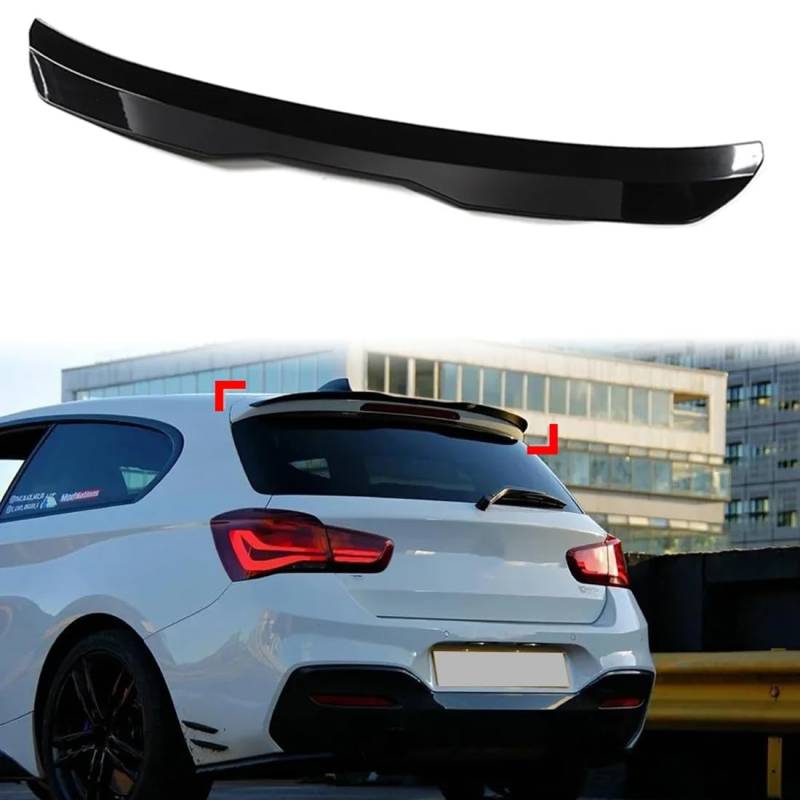 PEJLHK Auto-Dachheckspoiler für BMW 1 Series F20 F21 2012-2020, Fließheck-Spoiler, ABS-Heckspoiler, Glänzendes Schwarz/Kohlefaser-Look,Glossy Black von PEJLHK