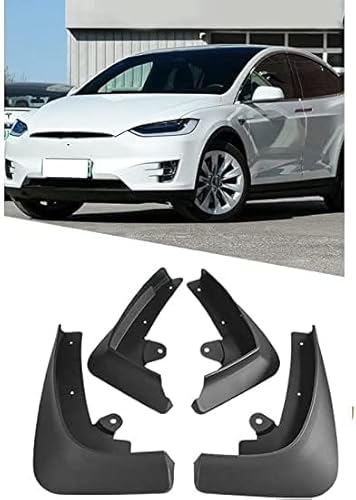 4 Stücke Auto Schmutzfänger für Tesla Model X 2016-2021, Vordere Hintere Kotflügel Spritzschutz Auto Fender Vollschutz ZubehöR von PEKMAR