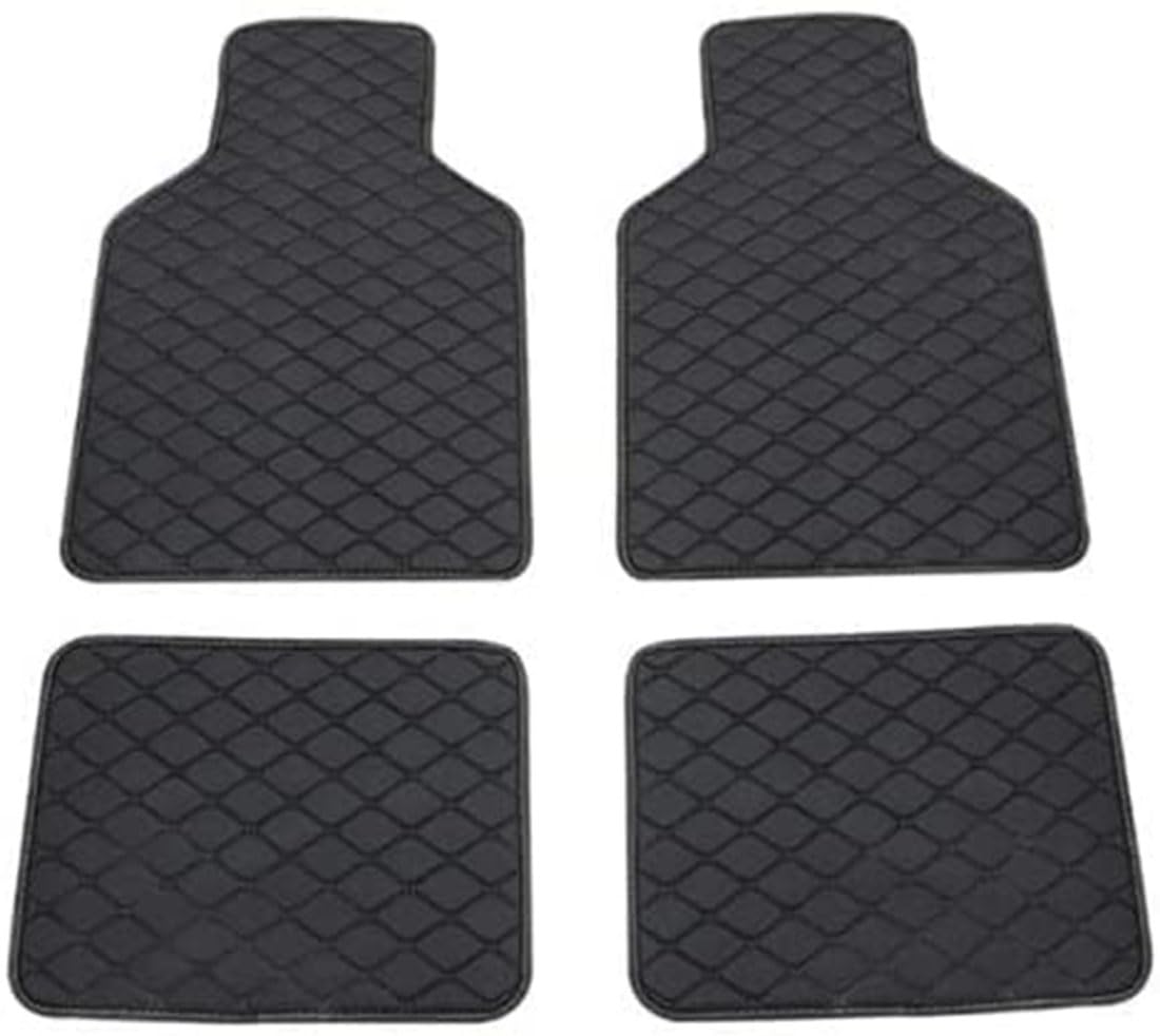 Leder-Autofußmatten, für Mini Clubman/Cabrio Clubman One/Cooper, Auto-Fußabdrücke, Abdeckungen, Teppichmatte, Liner-Set,Black von PEKMAR