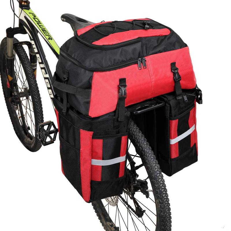 PELLOR Fahrrad Gepäcktaschen, 3 in 1 Multifunction 70L Gepäckträger Tasche Reißfest Groß Fahrradtaschen mit Regen-Abdeckung von PELLOR