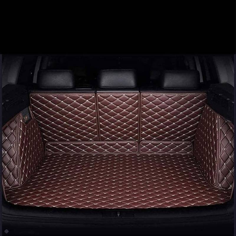 Auto Leder Kofferraummatten für Tesla Model Y 2020-2022, Kofferraum Schutzmatte Teppichunterlage Kofferraumschutz Antirutschmatte Teppiche Zubehör,A/Coffee von PENGFNB