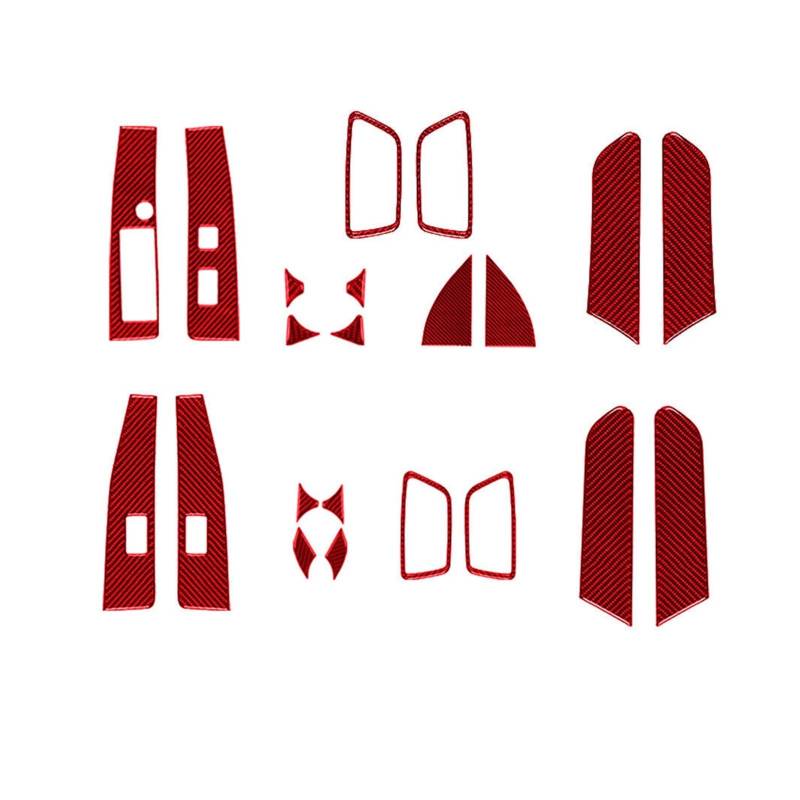 Innenleisten 22 Stück Rote Carbon-Optik Innentür-Aufkleber-Abdeckungsverkleidung Für Tacoma 2016–2022 von PENGJ