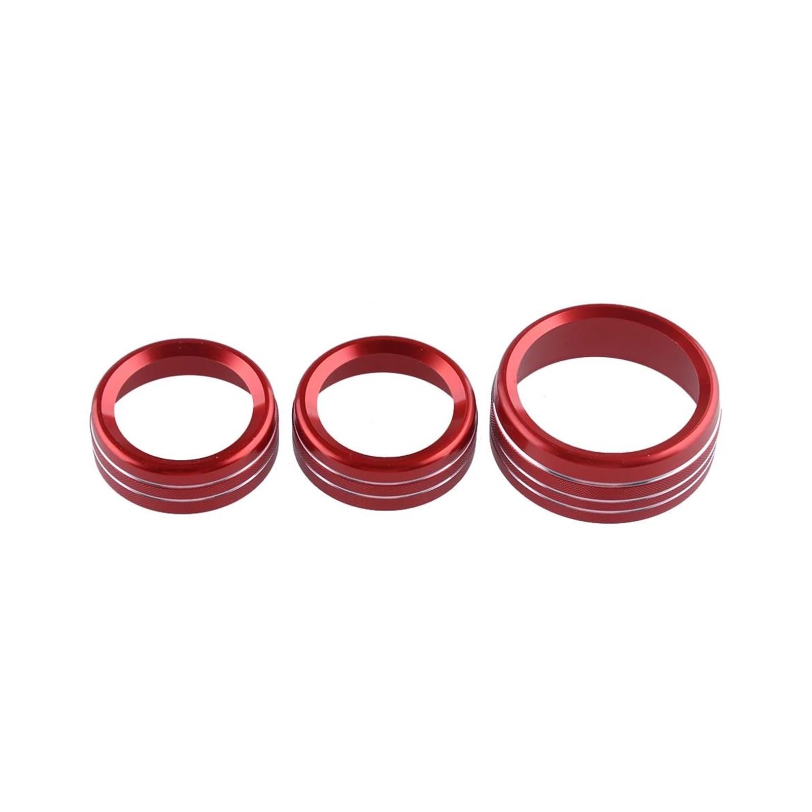 Innenleisten 3Pcs AC CD Lautstärke Schalter Taste Ring Knopf Trim Für Durango Ram Für Challenger Ladegerät Für 300(Rot) von PENGJ