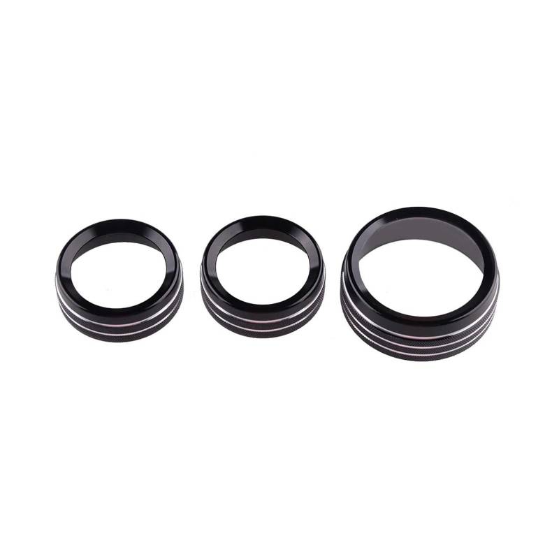 Innenleisten 3Pcs AC CD Lautstärke Schalter Taste Ring Knopf Trim Für Durango Ram Für Challenger Ladegerät Für 300(Schwarz) von PENGJ