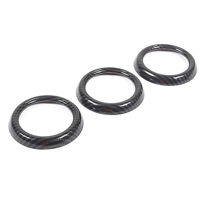 Innenleisten ABS Carbon Faser Auto Dashboard Air Outlet Dekorative Ring Aufkleber Für MX-5 2016-2023 Auto Innen Zubehör 3pcs(Kohlefaser) von PENGJ