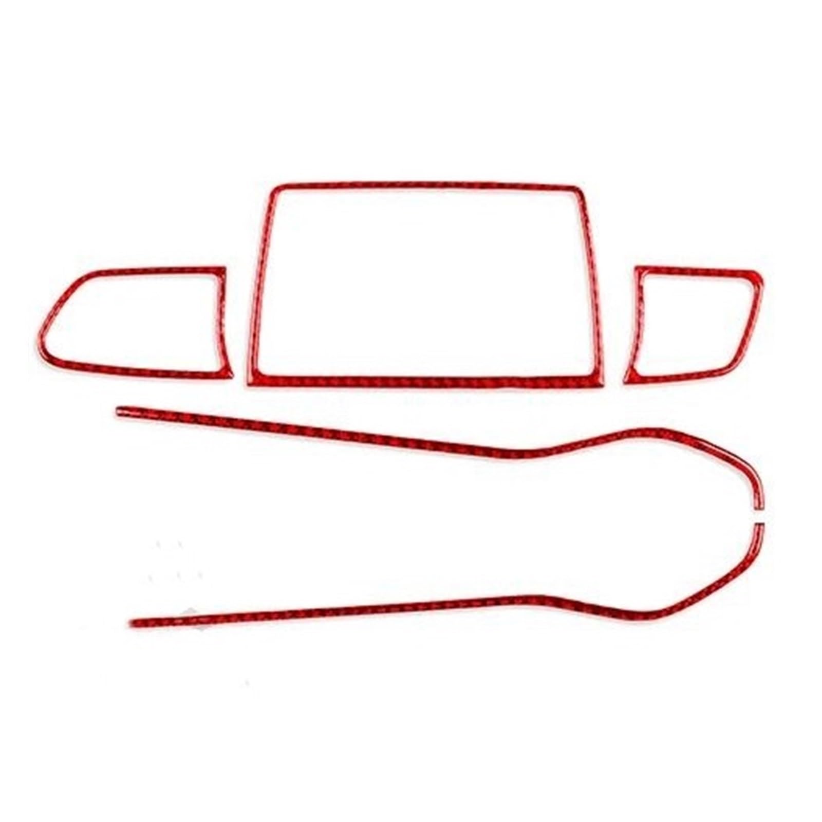 Innenleisten Auto Center Dashboard Air Vent Screen Panel Trim Aufkleber Innen Zubehör Für Veloster 2019-2023(Rot,RHD) von PENGJ