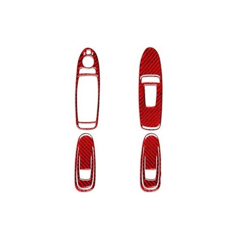 Innenleisten Auto Fensterheber Panel Trim Aufkleber Innen Zubehör Dekoration Für JX 2013 QX60 2014 2015 2016(Carbon Red) von PENGJ