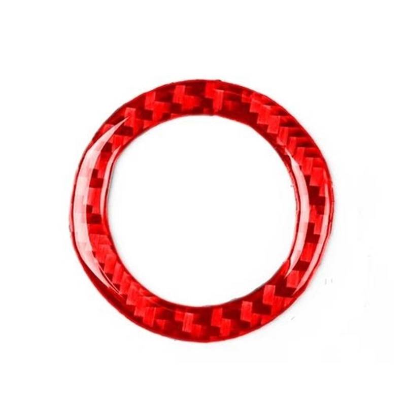 Innenleisten Auto Schlüssel Zündung Ring Trim Aufkleber Innen Zubehör Carbon Look Dekoration Für Land Cruiser Für LX 2003-2007(Carbon Red) von PENGJ