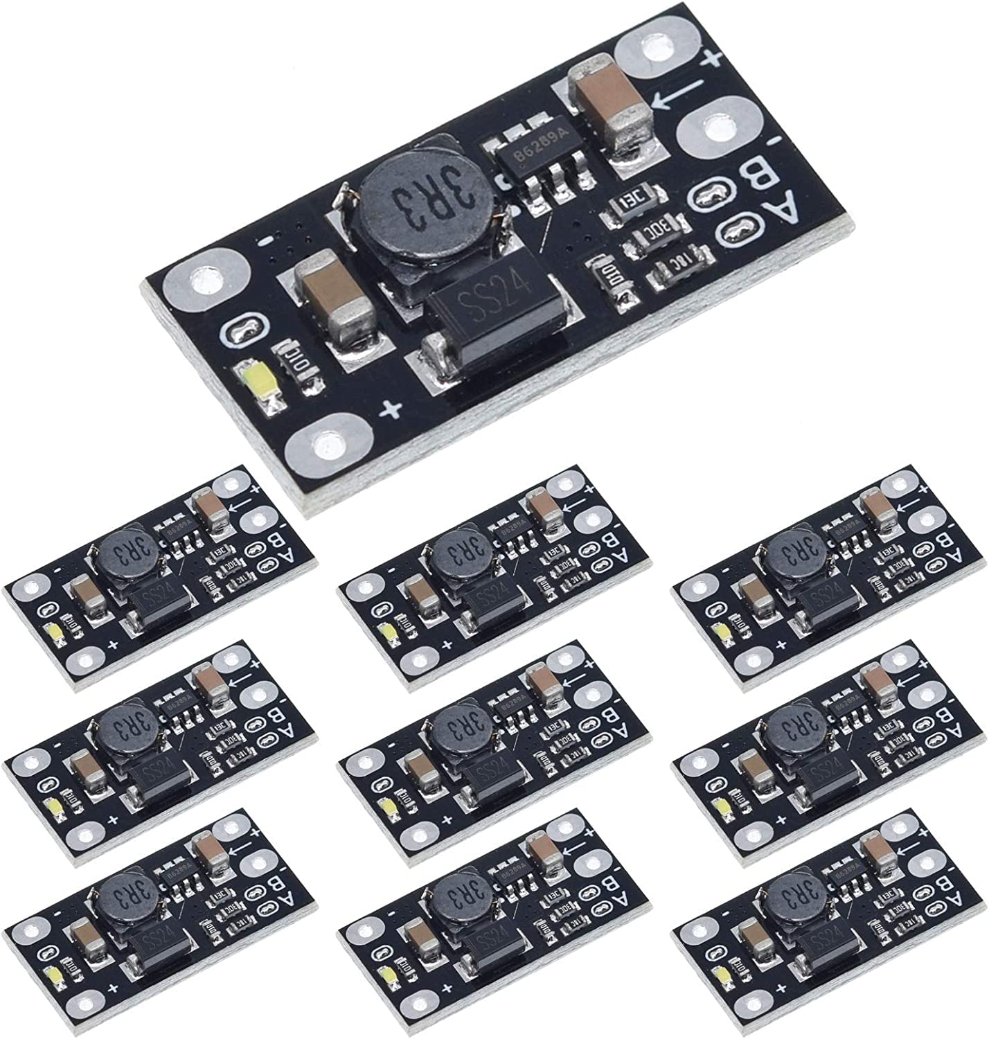 PENGLIN 10PCS Mini Boost Step Up Converter Board Modul 3,7V auf 5V 8V 9V 12V Boost-Board mit LED-Anzeige für elektronische DIY Spannungsmodul von PENGLIN