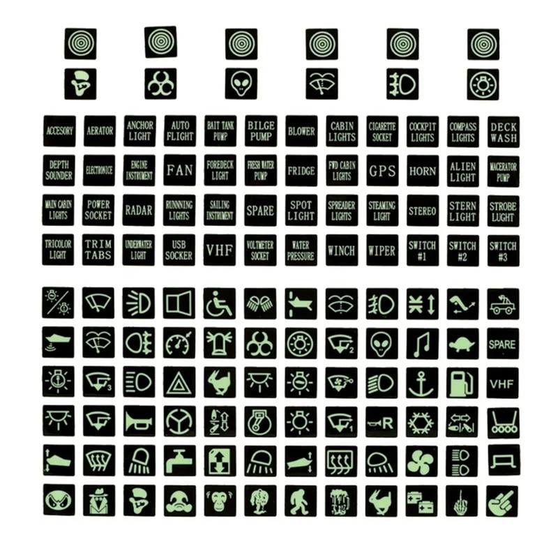 PENGNAQP Auto-Armaturenbrett-Aufkleber, Fensterheber-Knopf, leuchtende Aufkleber, Aufkleber für Auto-Innenschalter, Fluoreszierende Aufkleber Interieur-Zubehör(A) von PENGNAQP