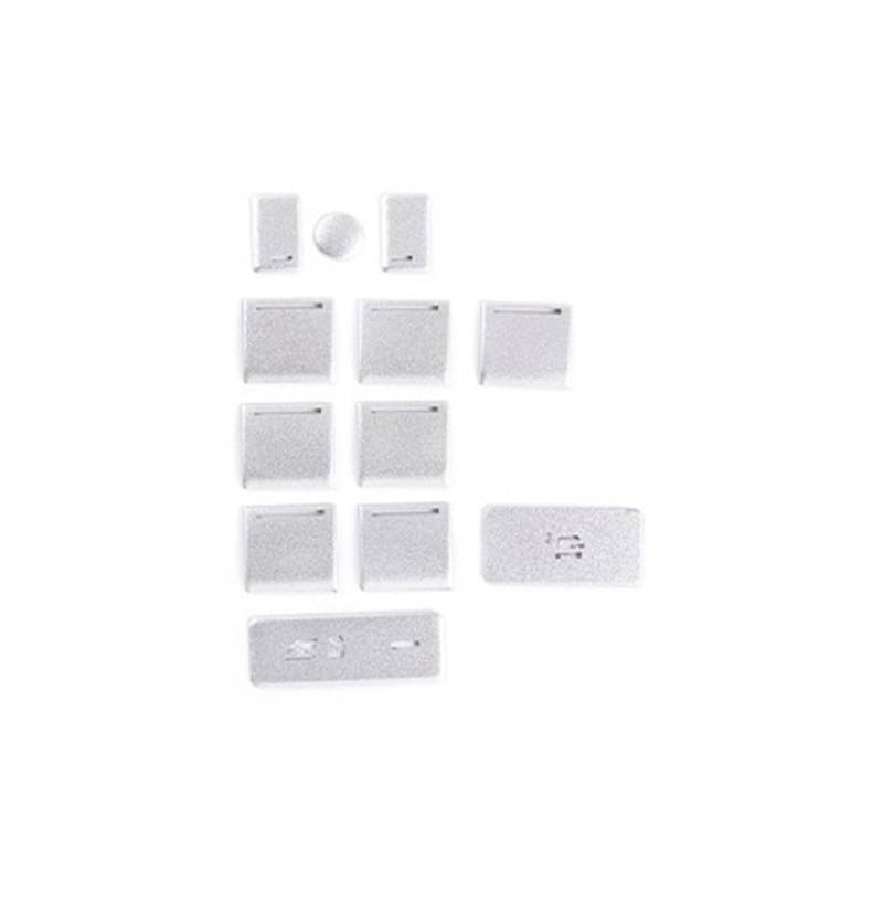 PENGNAQP Auto Knopfdekoration Kompatibel Mit Land Für Rover Für Discovery 5 Für Range Für Rover Sport Aluminiumlegierung Auto-Innenfensterheber-Schalter-Patch-Aufkleber-Zubehör(12 Piece Silver) von PENGNAQP