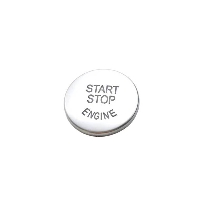 PENGNAQP Auto Knopfdekoration Kompatibel mit 5 6 7 Series für F01 F02 F10 F11 F12 F13 2009–2013 Auto-Start-Stopp-Motorknopfschalter-Abdeckungsaufkleber(Silver) von PENGNAQP