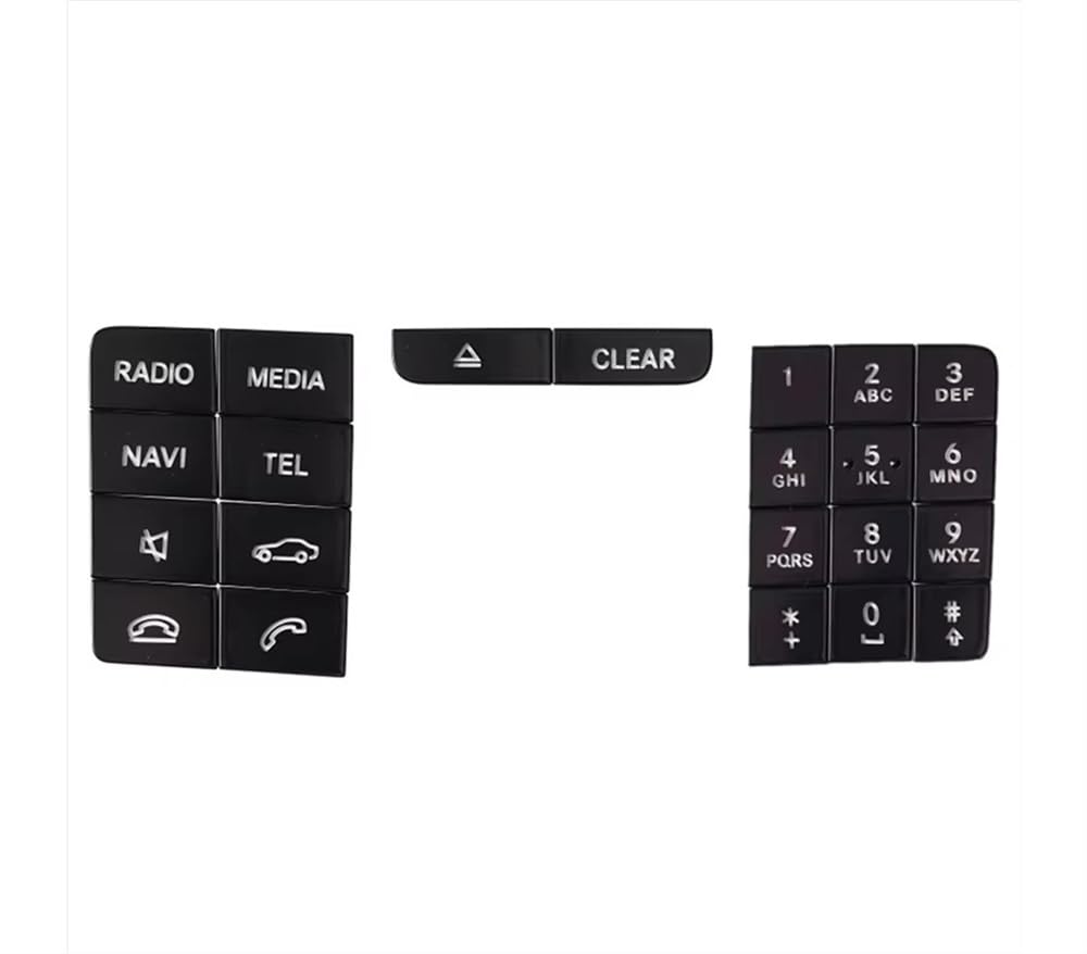 PENGNAQP Auto Knopfdekoration Kompatibel mit Benz für CLS W218 2014-2017 für GLA X156 2013-2016 Auto-Mittelkonsole CD-Panel Multimedia-Taste Reparaturaufkleber von PENGNAQP