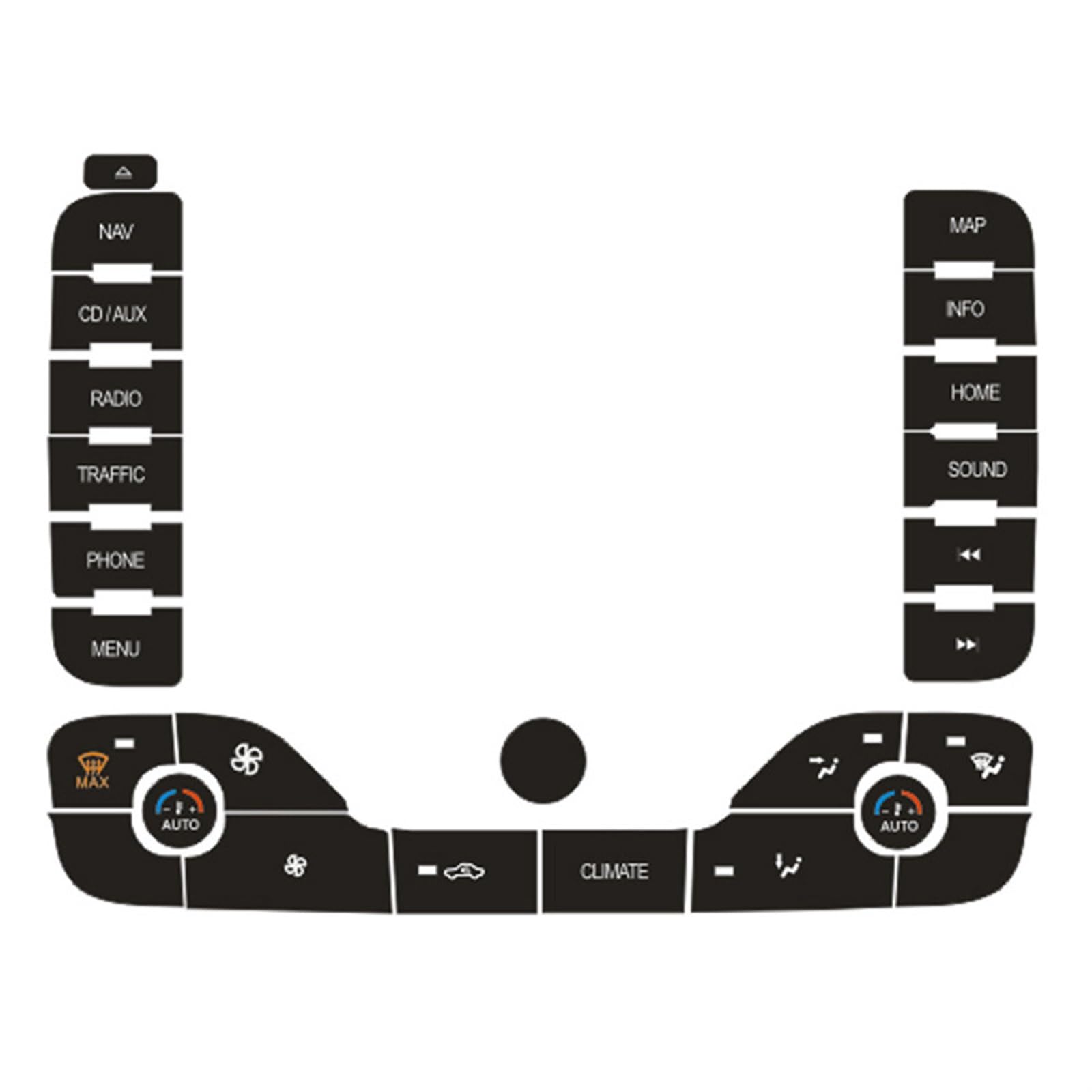 PENGNAQP Auto Knopfdekoration Kompatibel mit Ford für S-Max 2011 Autoradio AC-Taste Reparatur Aufkleber Aufkleber Teile Aufkleber von PENGNAQP