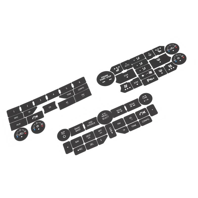 PENGNAQP Auto Knopfdekoration Kompatibel mit SAAB für 9-5NG 9-4X 3. Generation Autoknopf-Reparaturaufkleber Klimasteuerung Radioaufkleber Innenraum von PENGNAQP