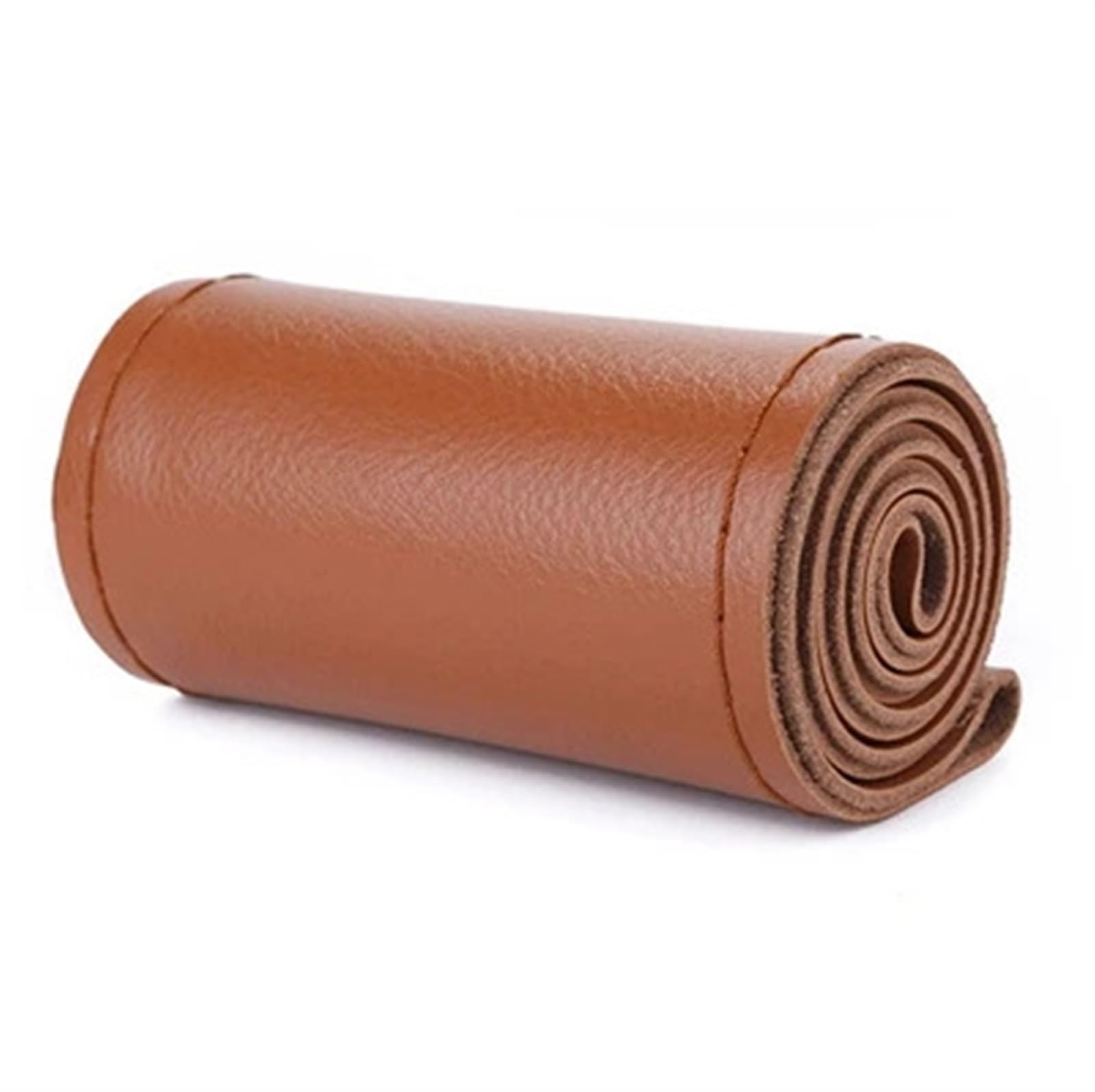 PENGNAQP DIY weiche PU-Lenkradbezüge Universalgeflecht Autolenkrad mit Nadeln und Faden Innenzubehör 38 cm Interieur-Zubehör(Brown Thread) von PENGNAQP