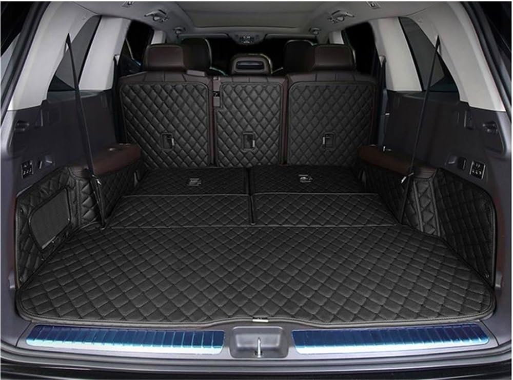 PENGNAQP Kompatibel Mit Benz Für GLS 450 Für GLS450 X167 2020-2023 7 Sitze Spezial-Kofferraummatten Kofferraumteppiche Cargo-Liner Kofferraummatte(Black) von PENGNAQP