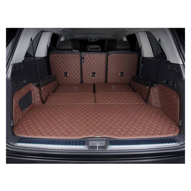 PENGNAQP Kompatibel Mit Benz Für GLS 450 Für X167 2020 2021 2022 2023 7 Sitze Spezielle Kofferraummatten Kofferraumteppiche Cargo-Liner Kofferraummatte(Coffee) von PENGNAQP