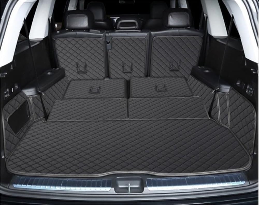 PENGNAQP Kompatibel Mit Benz Für GLS400d X167 2020 2021 2022 2023 7 Sitze Cargo Liner Matte Kofferraum Teppiche Abdeckung Spezielle Kofferraummatten Kofferraummatte(Black Black) von PENGNAQP