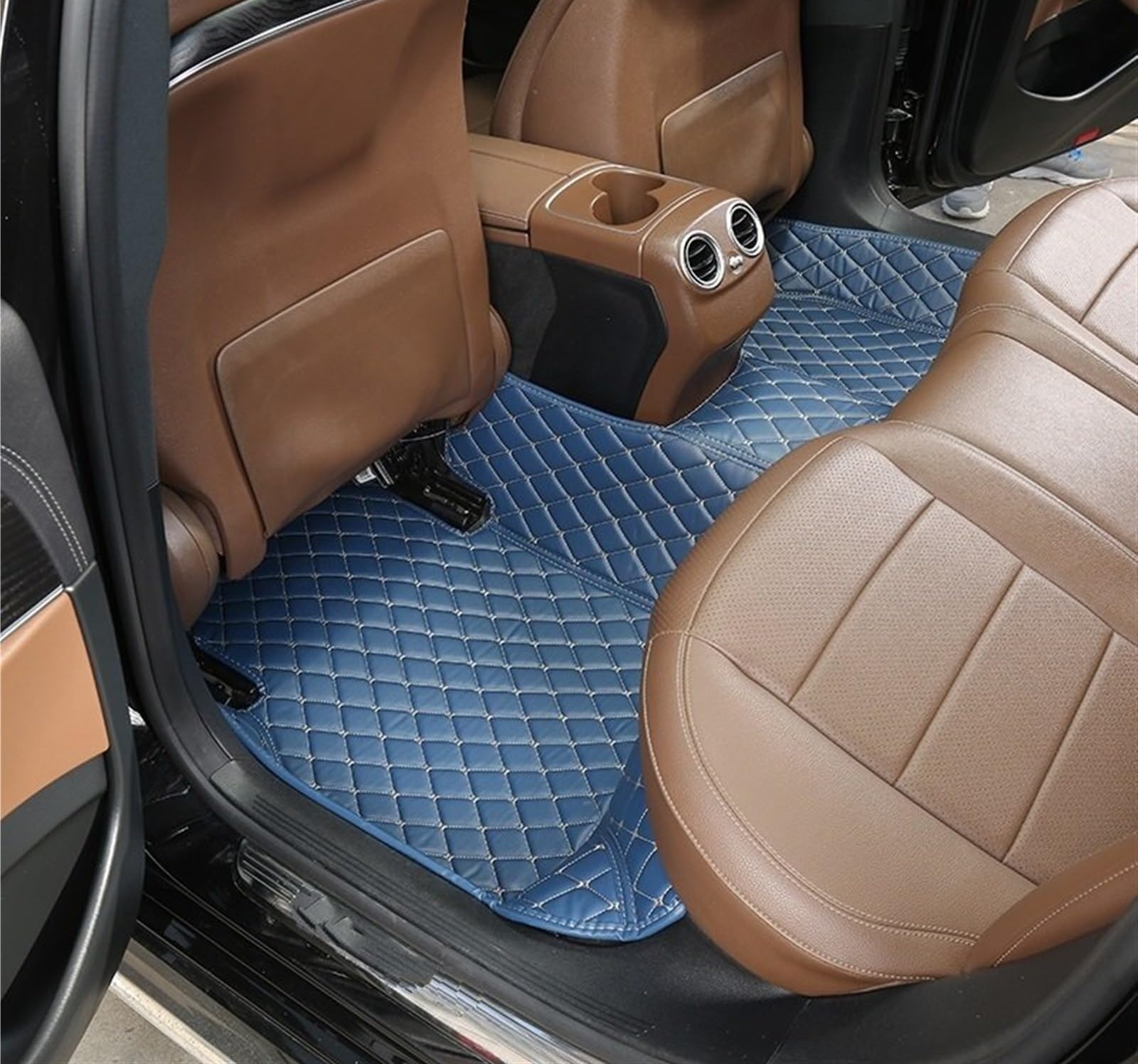 PENGNAQP Kompatibel Mit Ford Für S-Max MK1 2006-2011 Benutzerdefinierte PU-Auto-Fußmatten Innenteppiche Fußpolster 1 Stück(Rear Mat-08) von PENGNAQP