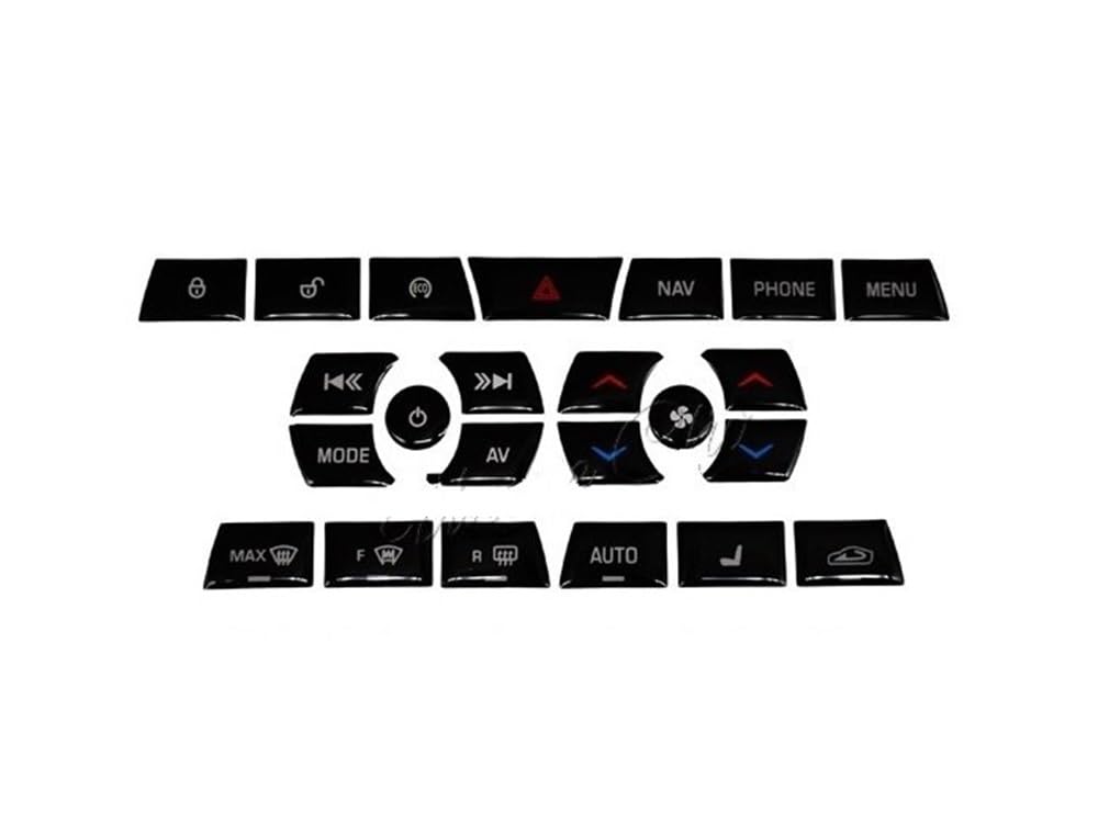 PENGNAQP Kompatibel Mit Jaguar Für XF X250 2012–2015 Schwarze Knopfleiste Klima-/AC-Schalter Auto-Innenraum-Aufarbeitungsset Getriebereparaturaufkleber Interieur-Zubehör(Climate 6kyes) von PENGNAQP