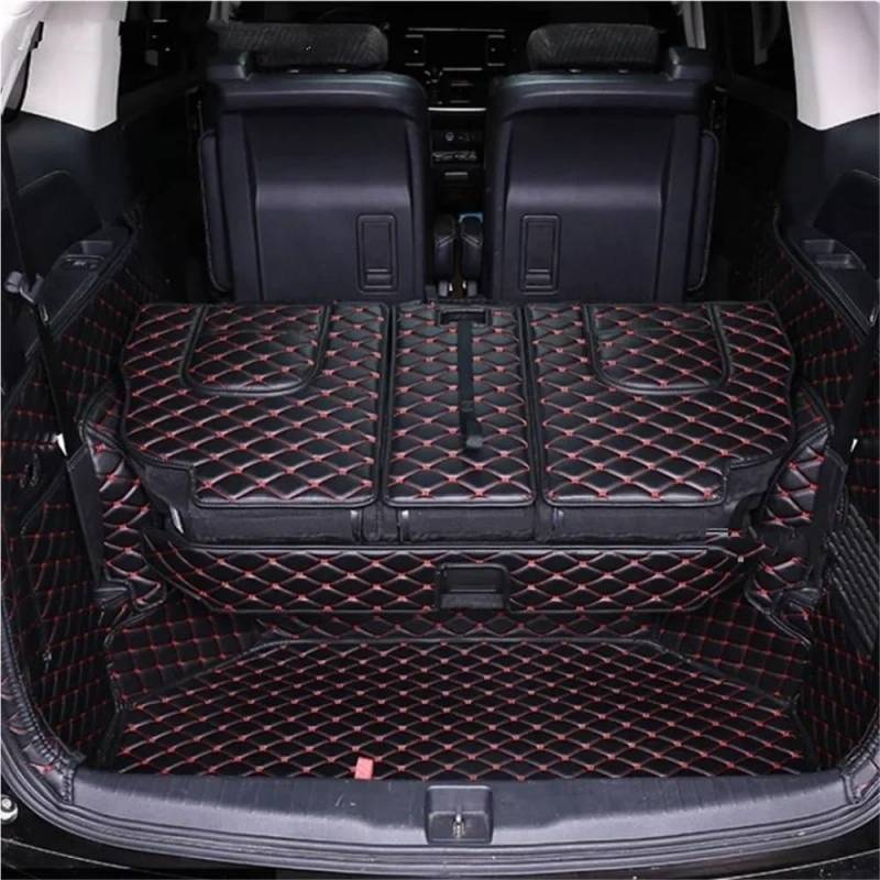 PENGNAQP Kompatibel Mit Odyssey 2015 2016 2017 2018 2019 2020 2021 Auto All Inclusive Kofferraummatte Kofferraumwanne Schutzpolsterabdeckung Kofferraummatte(Black Red 7Pcs) von PENGNAQP