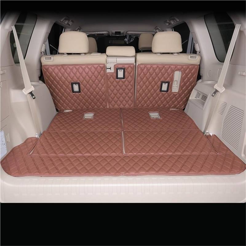 PENGNAQP Kompatibel Mit Toyota Für Prado 150 7-Sitzer Kofferraummatten Kofferraummatten Custom Auto PU Accesorios Kofferraummatte(Brown) von PENGNAQP