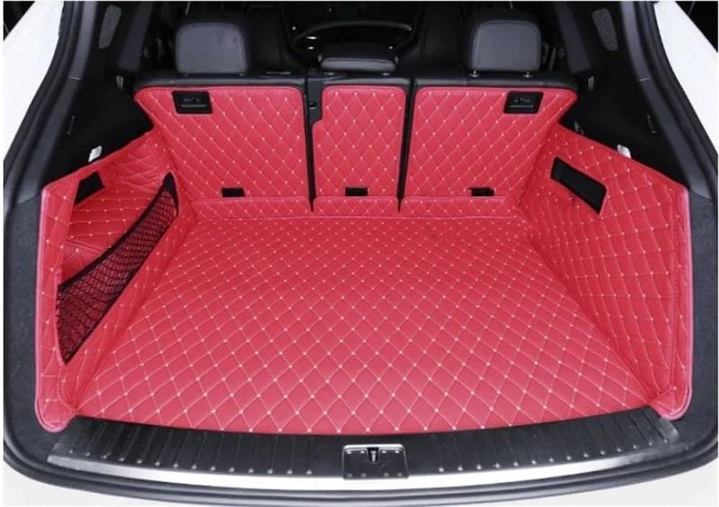 PENGNAQP Kompatibel mit Cayenne 2018 2019 2020 2021 2022 Spezielle Kofferraummatten Kofferraumteppiche Cargo Liner Cover Kofferraummatte(Model 1 red) von PENGNAQP