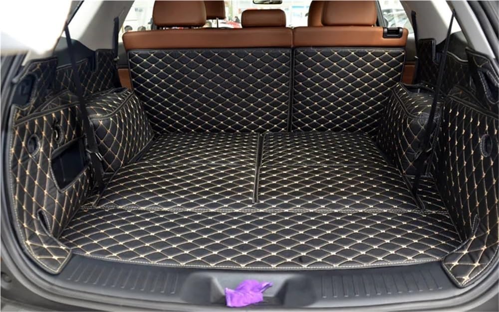 PENGNAQP Kompatibel mit Changan für Cs95 2017–2023 Auto-Styling Kofferraumschutz PU-Matte Catpet-Innenabdeckungsteil Kofferraummatte(Black Beige B) von PENGNAQP