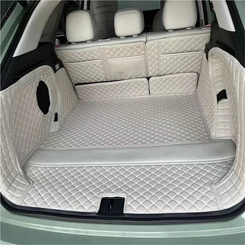 PENGNAQP Kompatibel mit Chery für Exeed RX 2023 benutzerdefinierte Kofferraummatten PU Cargo Liner Kofferraumteppiche Autozubehör Innenraum Kofferraummatte(White Full Cover) von PENGNAQP