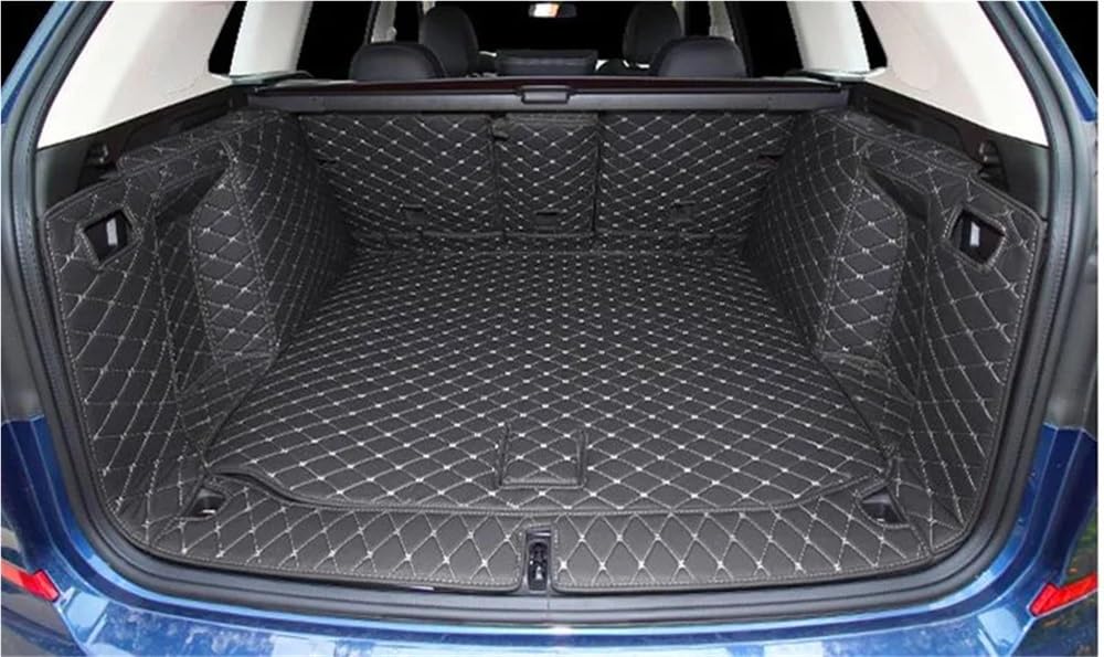 PENGNAQP Kompatibel mit IX3 2020 2021 Spezielle Kofferraummatten wasserdichte Kofferraumteppiche Cargo Liner-Matte Kofferraummatte(Trunk Model 2 Black with beige) von PENGNAQP