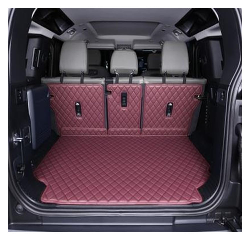 PENGNAQP Kompatibel mit Land für Rover für Defender 110 2020 2021 2022 Spezielle Kofferraummatten wasserdichte Kofferraumteppiche Cargo Liner Mat Kofferraummatte(Wine Red) von PENGNAQP