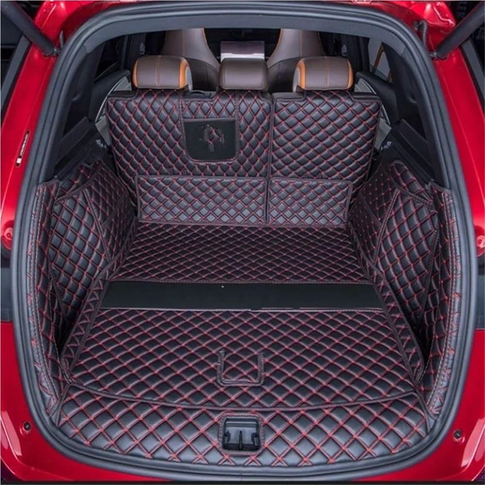 PENGNAQP Kompatibel mit Leapmotor für Leap C11 2022 2023 Kofferraummatten PU Cargo Liner Kofferraumteppiche Innenausstattung Alle Abdeckungen Kofferraummatte(Red Full Set) von PENGNAQP