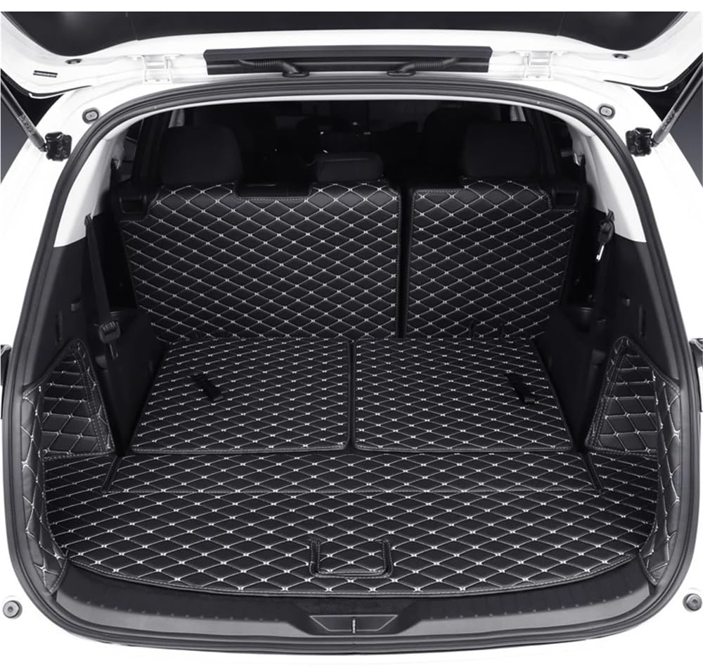 PENGNAQP Kompatibel mit Mazda für Cx-8 2017 2018 2019 2020 PU-Kofferraummatte Cargo Liner Kofferraummatte(Black beige Wire B) von PENGNAQP