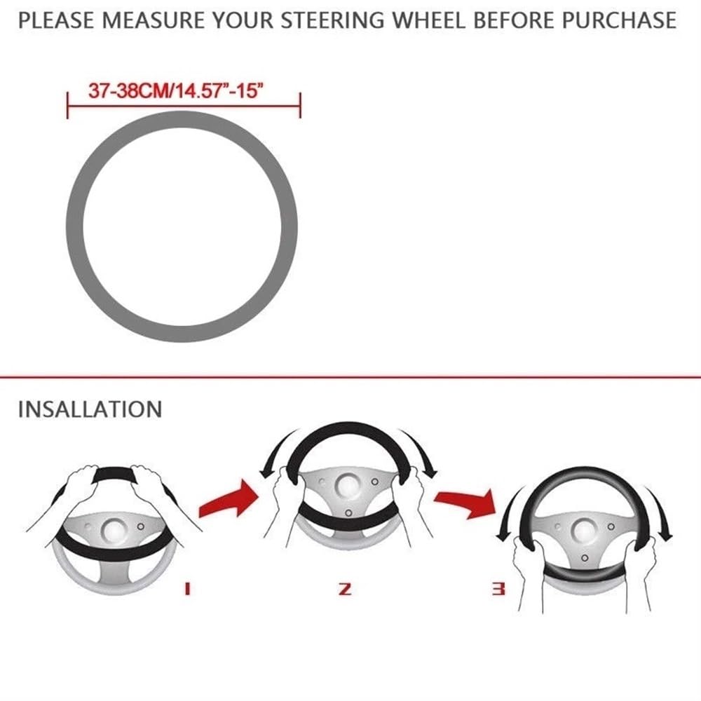 PENGNAQP Kompatibel mit Mitsubishi Für Mirage Für ASX 2012-2019 Auto Lenkrad Abdeckung PU Auto Zubehör Interieur-Zubehör(Blue) von PENGNAQP