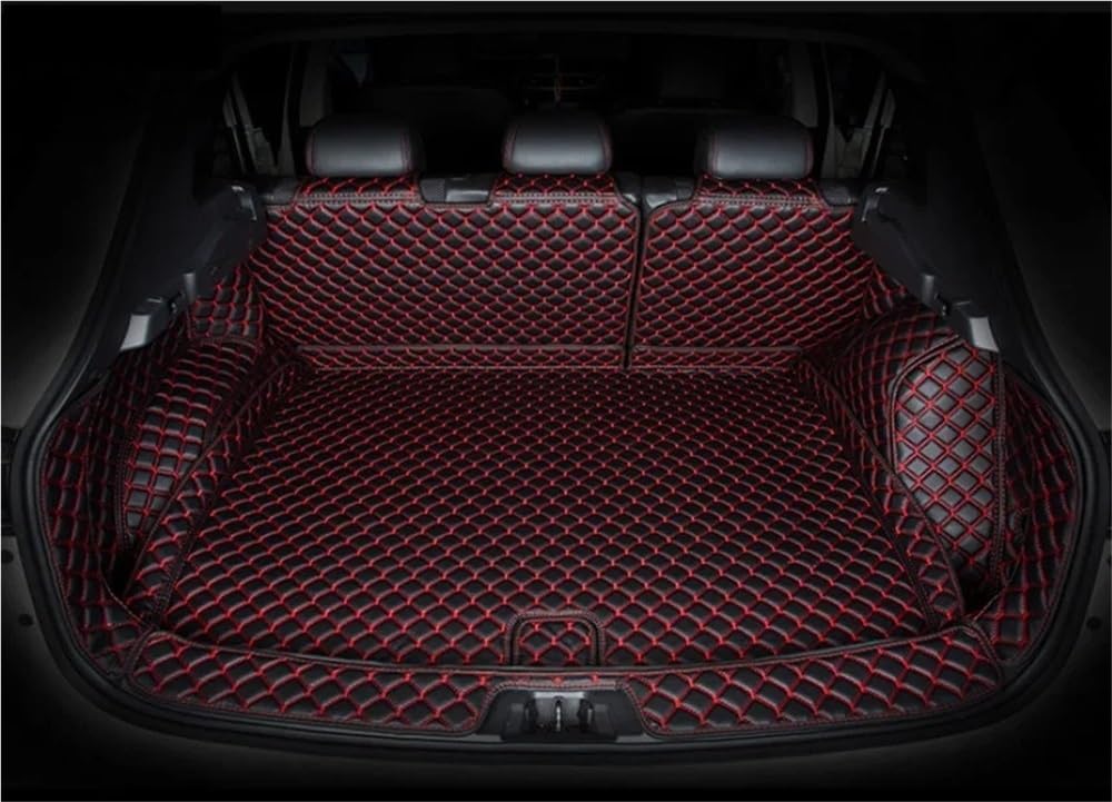 PENGNAQP Kompatibel mit Nissan für Qashqai J11 2015 2016 2017 2018 2019 kompletter Satz Kofferraummatten wasserdichte Cargo-Liner Kofferraumteppiche Kofferraummatte(Black with red) von PENGNAQP