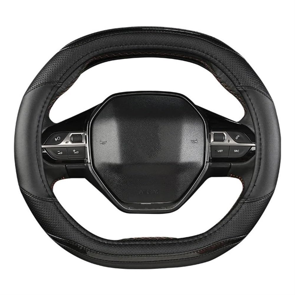 PENGNAQP Kompatibel mit Peugeot für 3008 4008 5008 Auto-Lenkradabdeckung Kohlefaser-PU Auto-Zubehör Innenausstattung Interieur-Zubehör(Black) von PENGNAQP