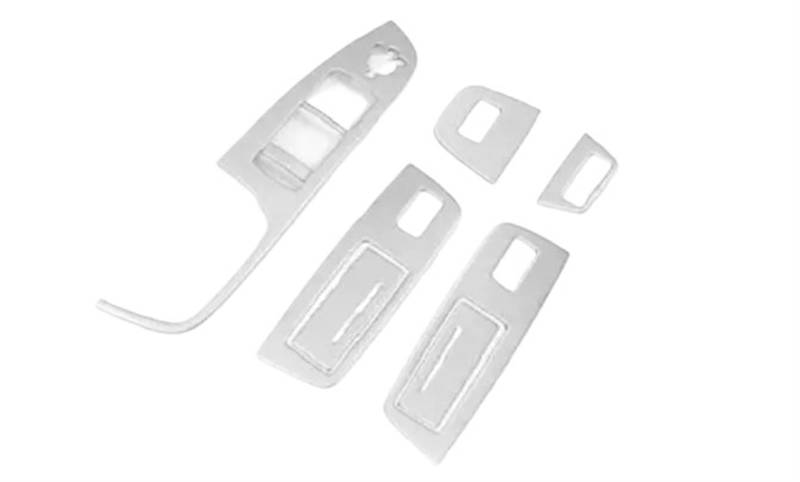 PENGNAQP Kompatibel mit Q7 2008 2009 2010 2011–2015 LHD Auto-Styling Türarmlehne Dekoration Rahmen Verkleidung Abdeckung Fensterheber-Schaltertasten Interieur-Zubehör(Silver) von PENGNAQP