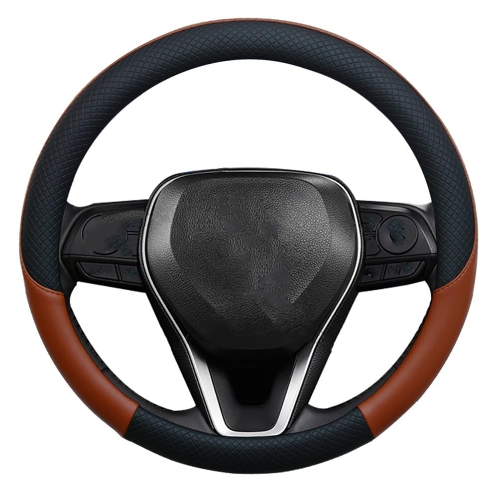 PENGNAQP Kompatibel mit Toyota für Rav4 für Wildlander für RAV4 LE AWD für GTQ6440 PU-Auto-Lenkradabdeckung Interieur-Zubehör(Brown) von PENGNAQP