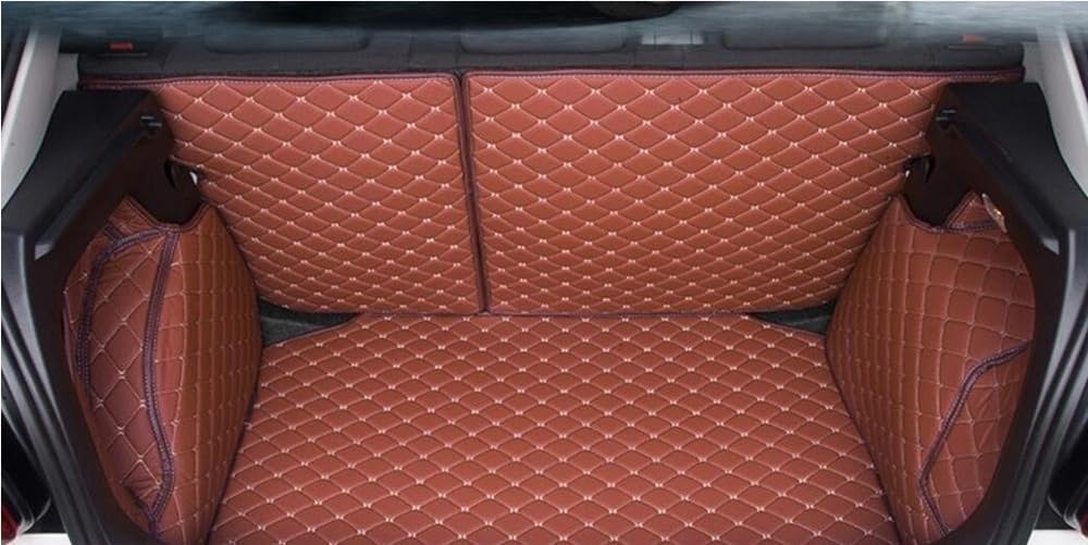 PENGNAQP Kompatibel mit VW für Polo Mk5 2009 2010 2011 2012 2013 2014 2015 2016 2017 PU Kofferraummatte Cargo Liner Autozubehör Kofferraummatte(Brown) von PENGNAQP