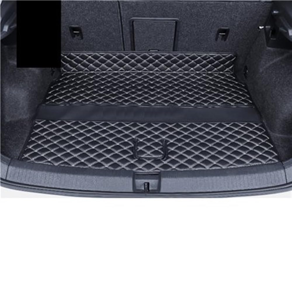 PENGNAQP Kompatibel mit VW für T-ROC für TROC 2019 2020 2021 Kofferraummatten PU Cargo Liner Kofferraumteppiche Innenabdeckung Kofferraummatte(Black beige 1 pcs) von PENGNAQP