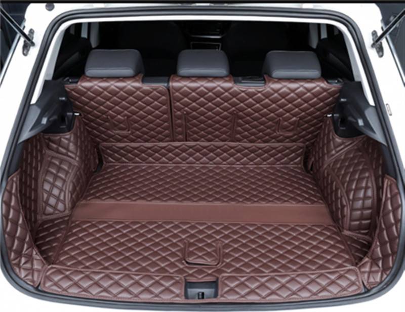 PENGNAQP Kompatibel mit VW für T-ROC für TROC 2019 2020 2021 Kofferraummatten PU Cargo Liner Kofferraumteppiche Innenabdeckung Kofferraummatte(Coffee 6 pcs) von PENGNAQP