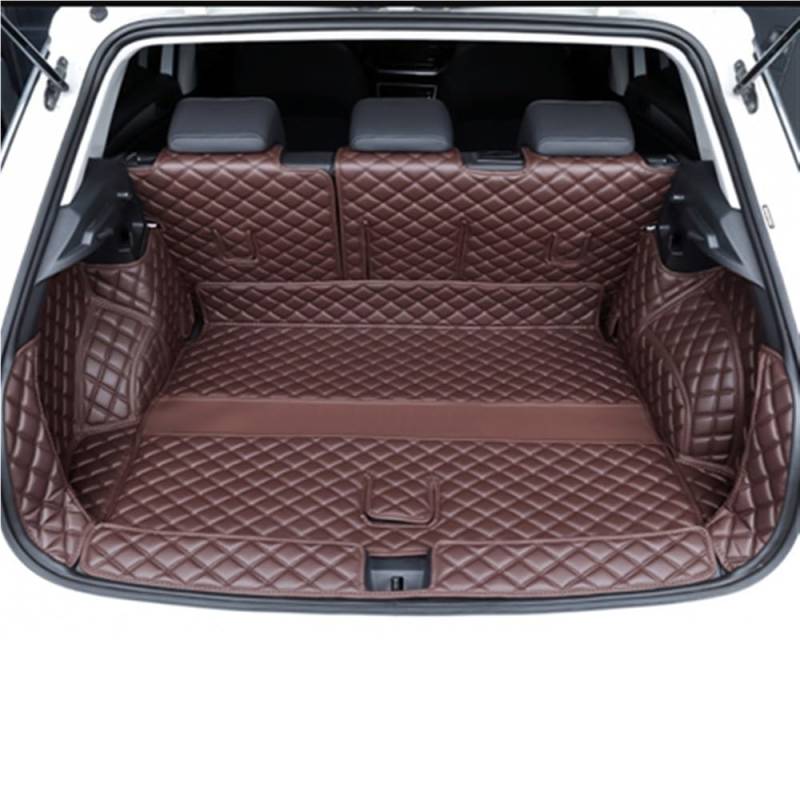 PENGNAQP Kompatibel mit VW für T-ROC für TROC 2019 2020 2021 Kofferraummatten PU Cargo Liner Kofferraumteppiche Innenabdeckung Kofferraummatte(Coffee 6 pcs) von PENGNAQP