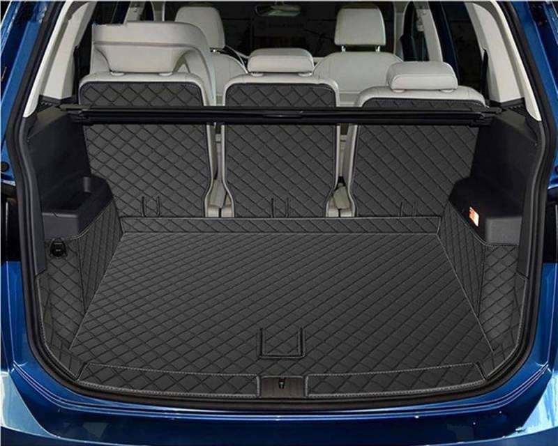 PENGNAQP Kompatibel mit VW für Touran 5 Sitze 2016-2022 Spezielle Kofferraummatten Kofferraumteppiche Cargo Liner Styling Gepäckabdeckungen Kofferraummatte(All Black) von PENGNAQP