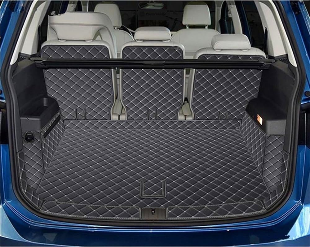 PENGNAQP Kompatibel mit VW für Touran 5 Sitze 2016-2022 Spezielle Kofferraummatten Kofferraumteppiche Cargo Liner Styling Gepäckabdeckungen Kofferraummatte(Balck beige) von PENGNAQP