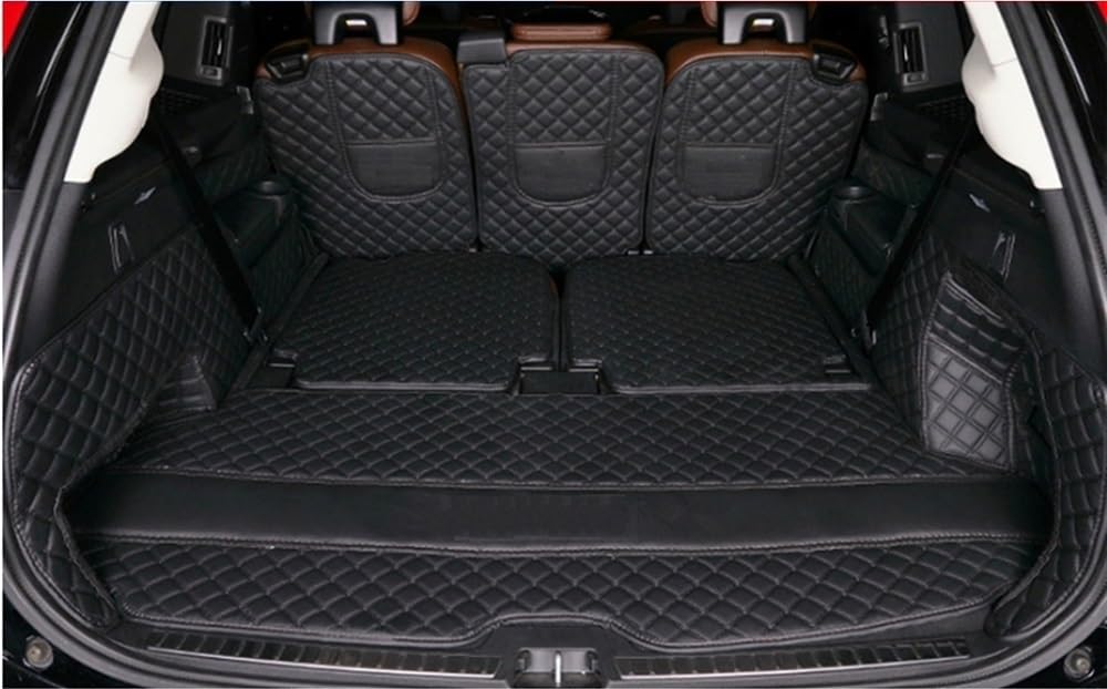 PENGNAQP Kompatibel mit Volvo für XC90 7 Sitze 2015-2021 Spezielle Kofferraummatten wasserdichte Kofferraumteppiche Cargo Liner Protector Kofferraummatte(Black) von PENGNAQP